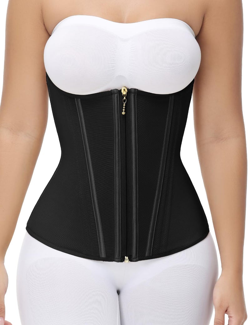 SHAPSHE Waist Trainer for Women Tummy Control Long Torso Postpartum Belly Band Faja Body Cincher Shapewear with Adjustable Hook and Eye