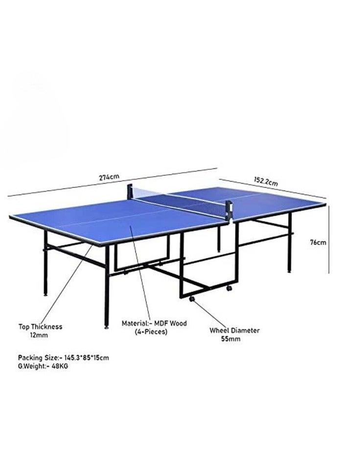 H PRO Folding Movable Tennis Table 274x152.2x76cm - Image 2