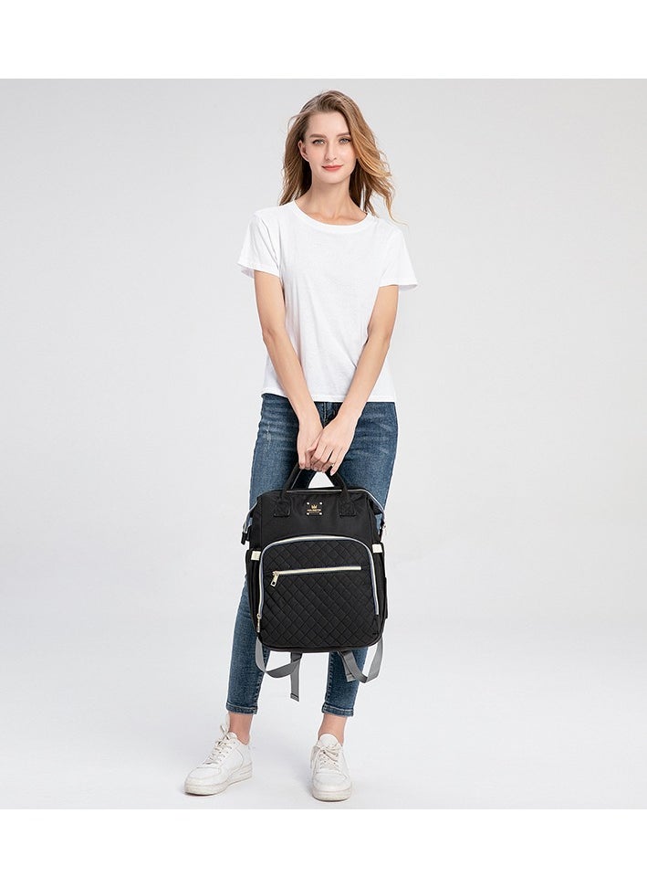 Majestic - 136 Baby Bed Maternity Diaper Waterproof Multifunctional large capacity backpack bag with USB Charging output - Grey/Pink - Image 1