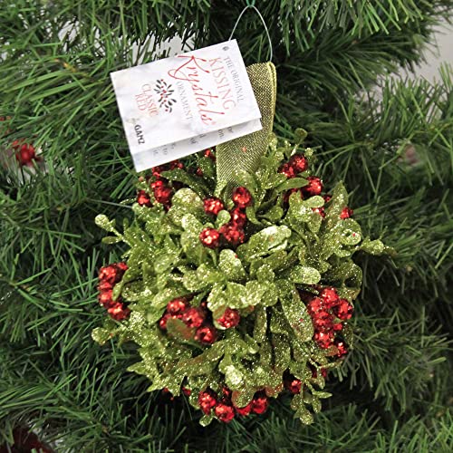 Ganz 5 Inch Mistletoe Kissing Ball Ornament,Red,5" Dia. - Image 3