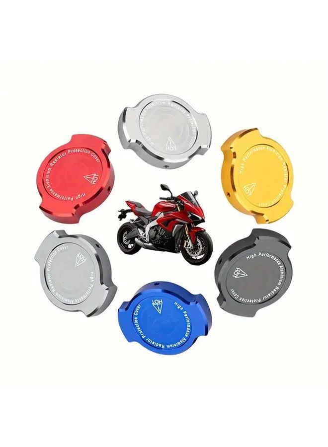 Blue CNC Aluminum Motorcycle Radiator Cap Installation Kit for Honda - Image 5