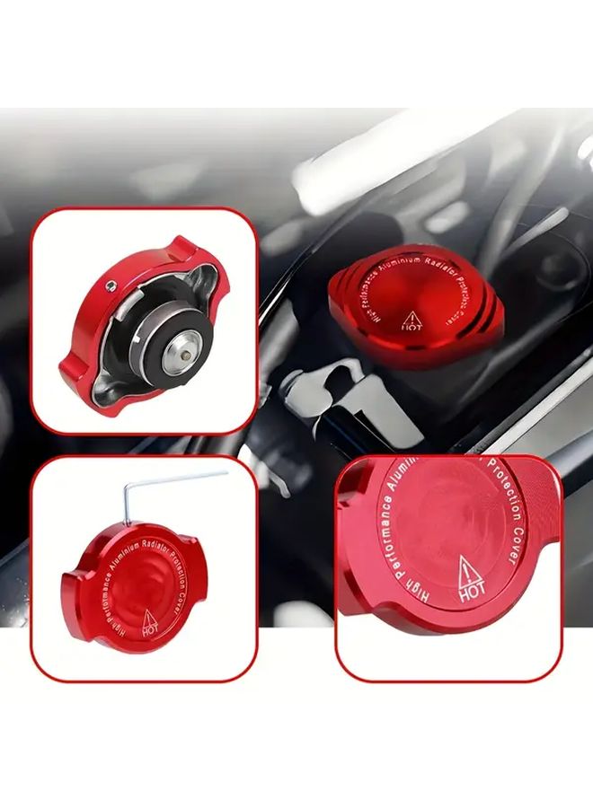 Blue CNC Aluminum Motorcycle Radiator Cap Installation Kit for Honda - Image 4