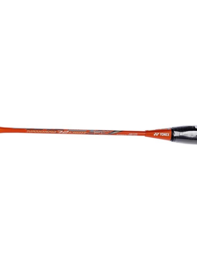 NANORAY 72 Light Badminton Racquet |Bright Orange|5U G4|NANOMETRIC|X-FULLERENE |AERO+Box Frame|Isometric|Solid Feel Core|New Built-in T-Joint|China|Developed in Japan
