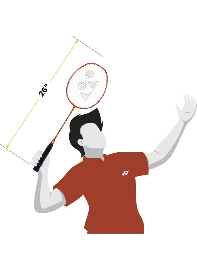 Yonex NANORAY 72 Light Badminton Racquet |Bright Orange|5U G4|NANOMETRIC|X-FULLERENE |AERO+Box Frame|Isometric|Solid Feel Core|New Built-in T-Joint|China|Developed in Japan  - Image 2