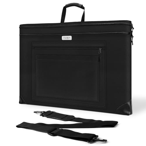 JusArt Art Portfolio Bag, 24x36 Light Weight Portfolio Folder Case with Adjustable Shoulder Strap, Leather Corners, Waterproof Art Bag for Artists and Students for Artwork, Poster, Sketching, Drawing - Image 1