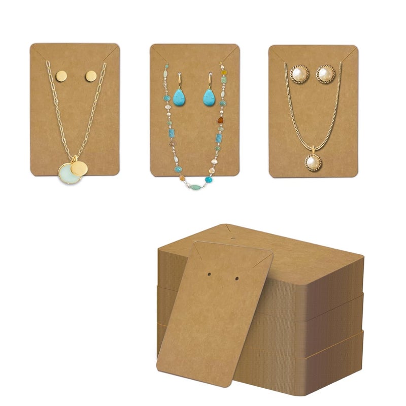 DEEPTAGS Jewellery Display Cards for Earring Bracelet Jewelry Necklace Brown 200 PCS