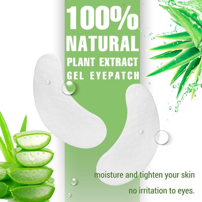 100% Naturel Eyelash Extension Under Eye Gel Pads patches kit Collagen with Aloe Vera Hydrogel Eye Patches set for Eyelash Extension Supplies Tools (50 100 150 200 300 400 Pairs) - 300 pairs - Image 3