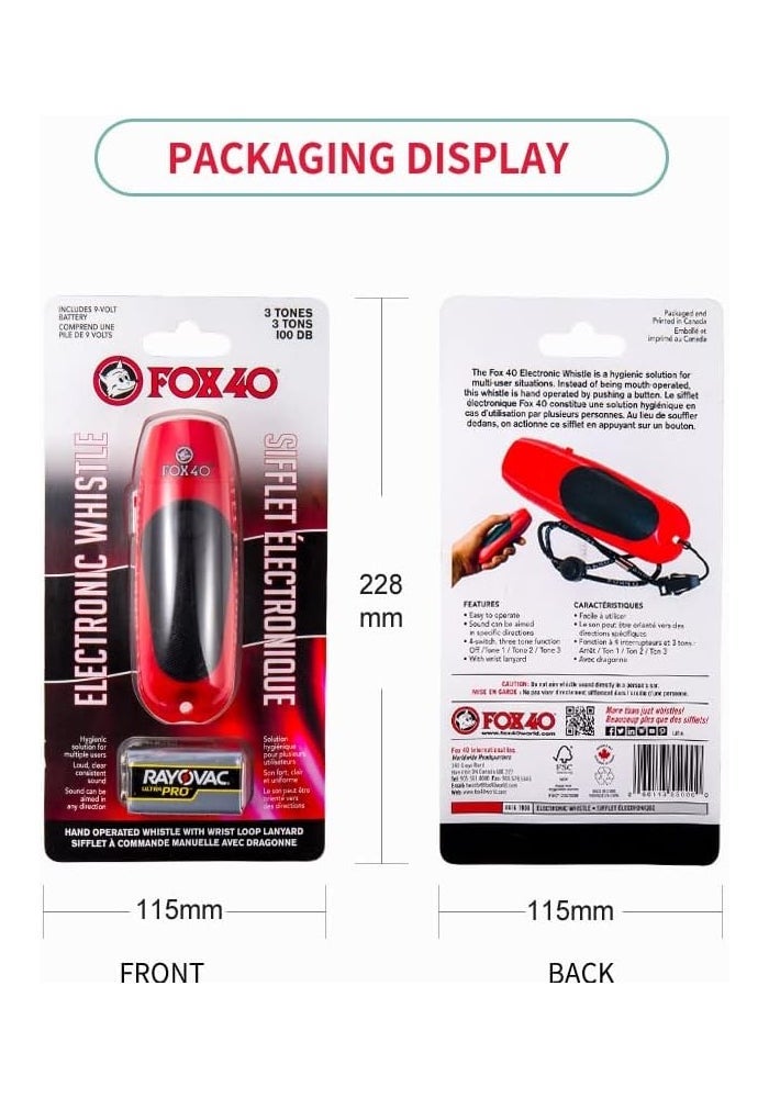 Fox 40 Electronic Whistle with 3 Tones - Durable Plastic Design, Black - Image 5