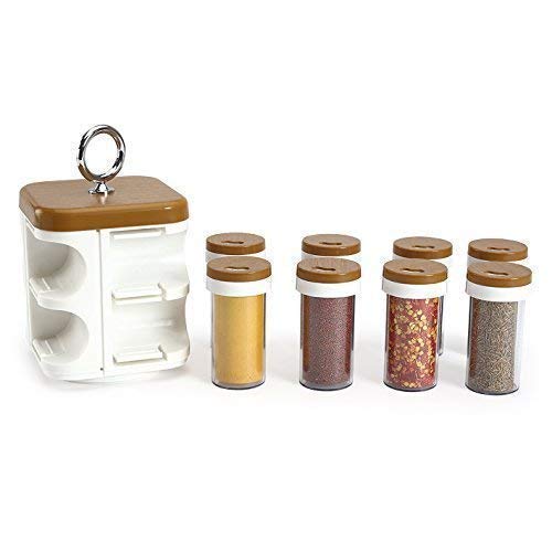 Luximal� Wooden Style Plastic Revolving Multipurpose Home Kitchen Organiser House Holding Accessories Items Masala Box Organizer Spice Jars for Storage Stand Boxes Racks Containers 800 ml - Image 3