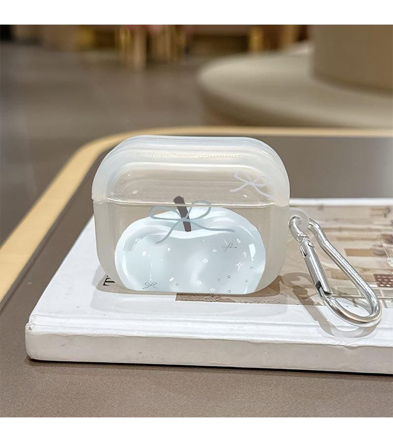غطاء شفاف متوافق مع AirPods 3 بتصميم قوس ونجمة أزرق فاتح مزود بحلقة تسلق - Image 3