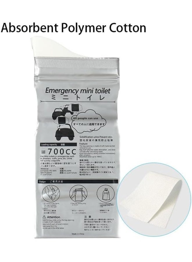 STL 12 Pack Disposable Urine Bags, 700ML Travel Pee Bags Unisex Urinal Bag Vomit Bag for Travel Traffic Jam Emergency Portable Camping Urinal Bags for Men Women - Image 2