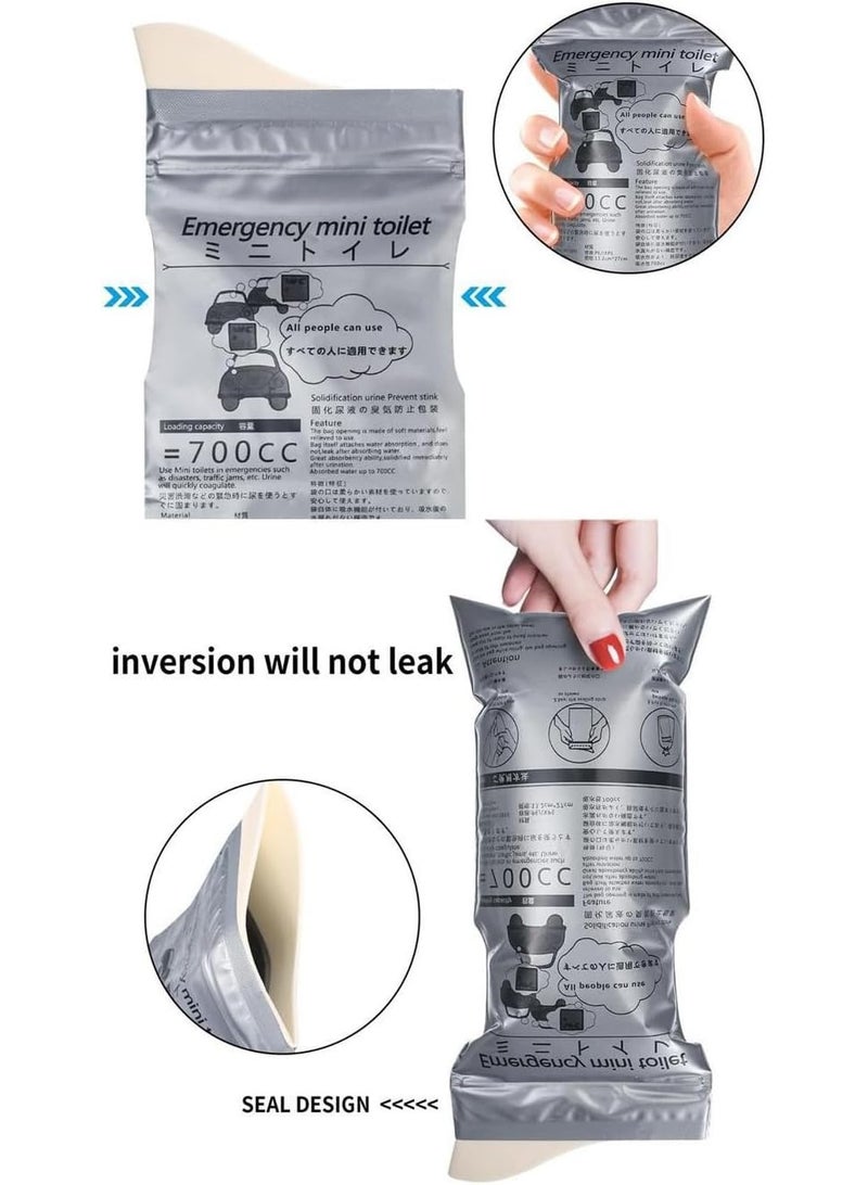 STL 12 Pack Disposable Urine Bags, 700ML Travel Pee Bags Unisex Urinal Bag Vomit Bag for Travel Traffic Jam Emergency Portable Camping Urinal Bags for Men Women - Image 3