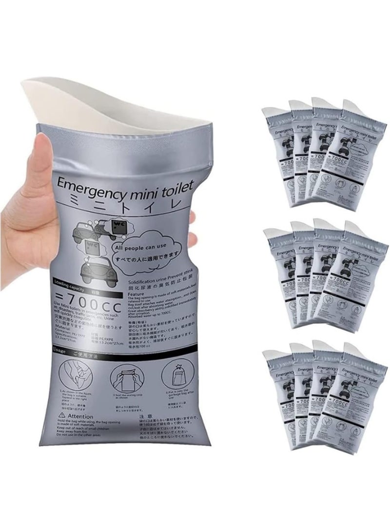 STL 12 Pack Disposable Urine Bags, 700ML Travel Pee Bags Unisex Urinal Bag Vomit Bag for Travel Traffic Jam Emergency Portable Camping Urinal Bags for Men Women - Image 1