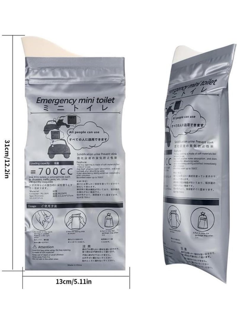 STL 12 Pack Disposable Urine Bags, 700ML Travel Pee Bags Unisex Urinal Bag Vomit Bag for Travel Traffic Jam Emergency Portable Camping Urinal Bags for Men Women - Image 5
