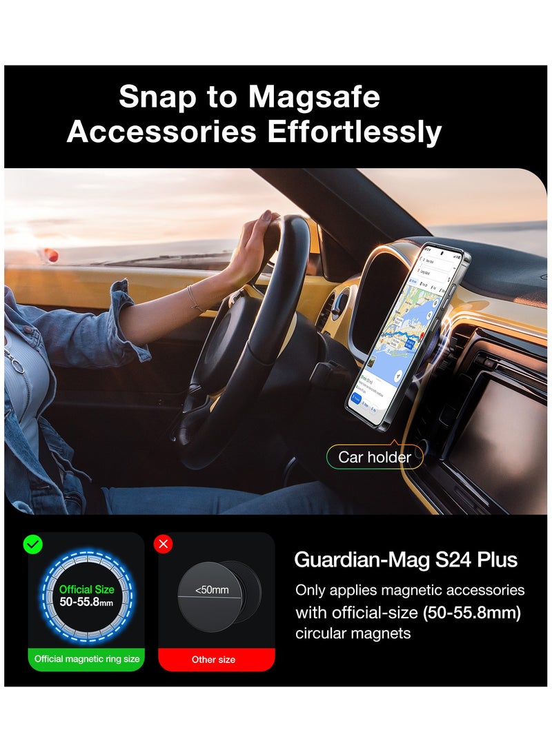 TORRAS Magnetic Crystal Clear for Samsung Galaxy S24 Plus Case, Snap to MagSafe, Drop Tested, Non-Yellowing Slim Fit Protective for 2024 Samsung Galaxy S24 Plus Phone Case, Clear Clear - Image 5