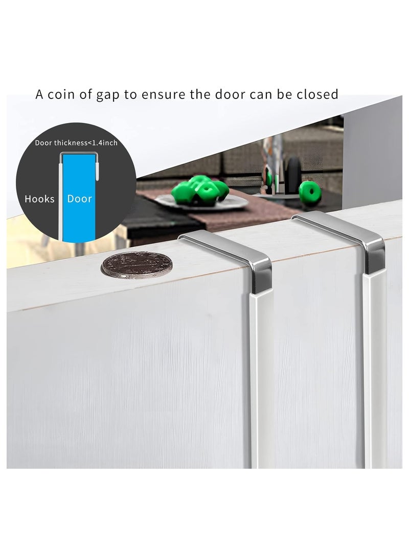 Sunspire Over the Door Hooks, Set of 8 Hooks with Rubber Scratch Resistant Heavy Duty Storage Hooks for Hanging Clothes, Towels, Hats, Coats and Bags in Living Room, Bathroom, Bedroom, Kitchen (White) - Image 5