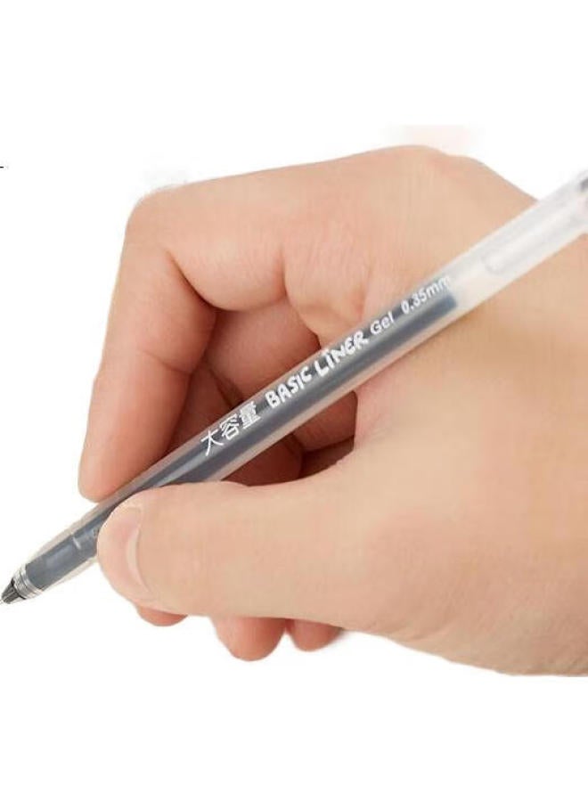 Aihao Large Capacity Gel Pen 0.5Mm Full Needle Tube Crystal Blue Gel Pen Signature Pen, Integrated Pen Tip And Body, 12 Pens/Box, 8761 - Image 3