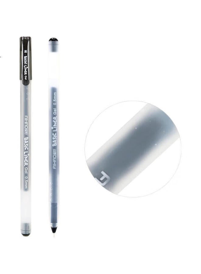 Aihao Large Capacity Gel Pen 0.5Mm Full Needle Tube Crystal Blue Gel Pen Signature Pen, Integrated Pen Tip And Body, 12 Pens/Box, 8761 - Image 1