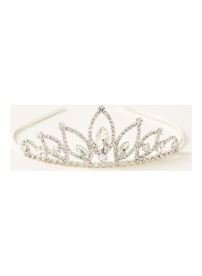 MONSOON Diamante Bloom Tiara Headband Silver - Image 1