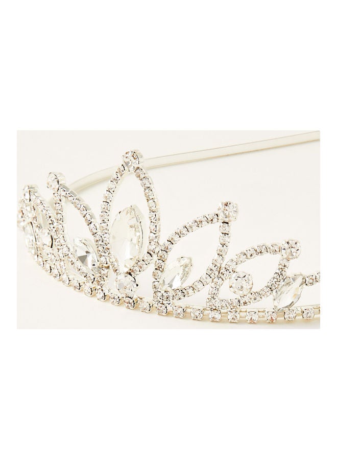 MONSOON Diamante Bloom Tiara Headband Silver - Image 2
