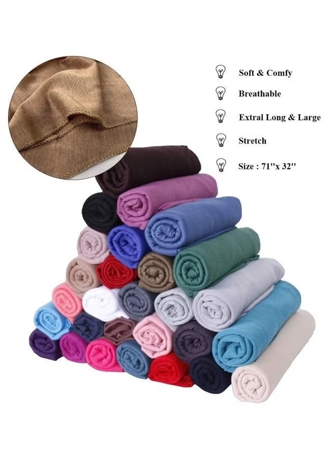 Black Hair Wrap For Women Long Stretch Jersey Head Scarf Summer Breathable Lightweight Turban Solid Color  - Image 4