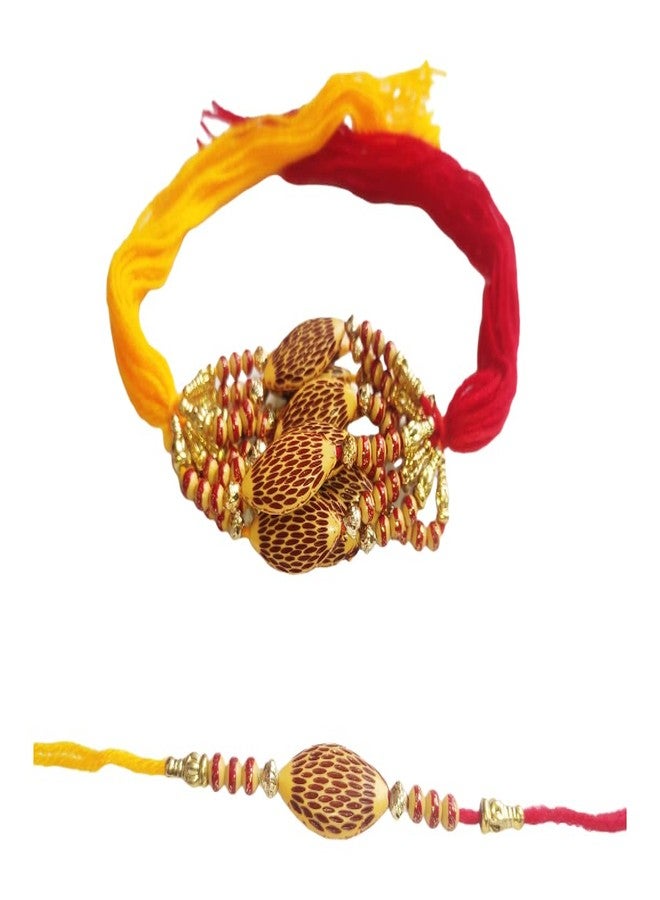 SAMARIYA Ganesh Thread Rakhi مرصع راخي تقليدي راخي لبهايا بهاي راخي حصري للأخ الأكبر الأصغر مع رولي شوال حزمة من 12 - Image 5