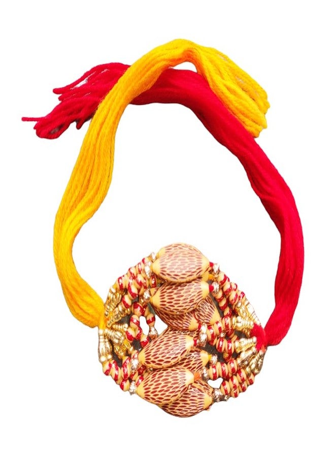 SAMARIYA Ganesh Thread Rakhi مرصع راخي تقليدي راخي لبهايا بهاي راخي حصري للأخ الأكبر الأصغر مع رولي شوال حزمة من 12 - Image 4