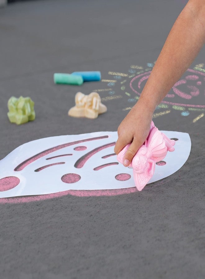 MindWare Oh So Fun! Fairy Sidewalk Chalk Set - Great Chalk For Toddlers Including Chalk Holders & Fairy Wing Stencils For Kids Ages 3+ - Image 4