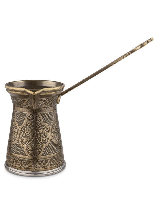Alisveristime Authentic Turkish Coffee Pot, Handmade Cezve/Ibrik, 3.57-Inch Width, 3.57-Inch Height - 16.90 Ounce Enhance Your Coffee Experience Now! (5 Cup) (Antique Green) - Image 1