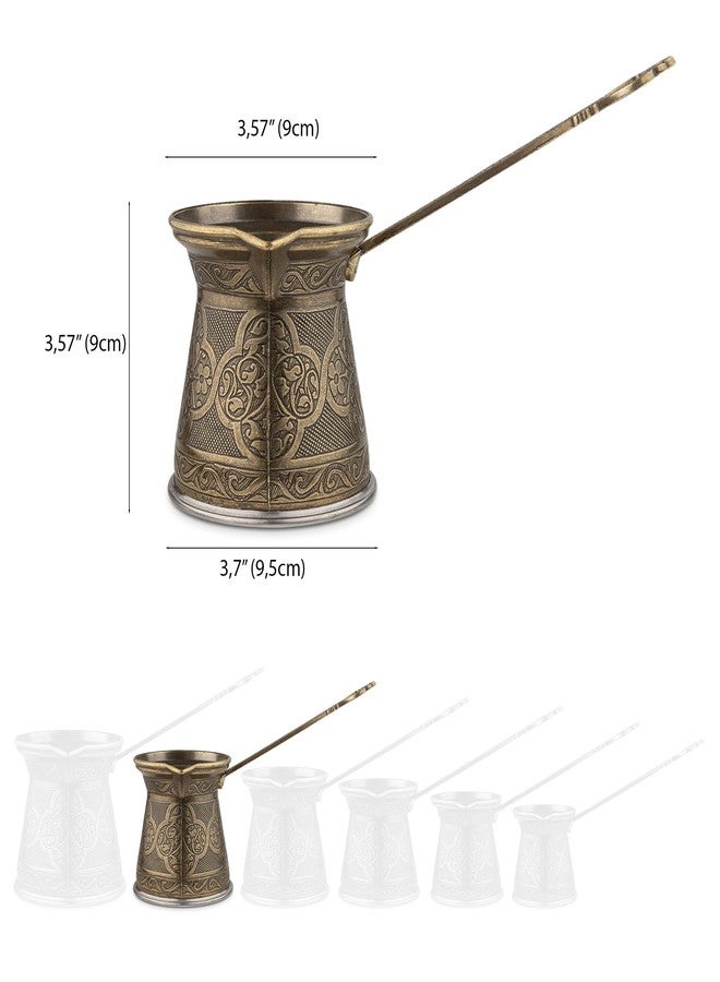 Alisveristime Authentic Turkish Coffee Pot, Handmade Cezve/Ibrik, 3.57-Inch Width, 3.57-Inch Height - 16.90 Ounce Enhance Your Coffee Experience Now! (5 Cup) (Antique Green) - Image 2