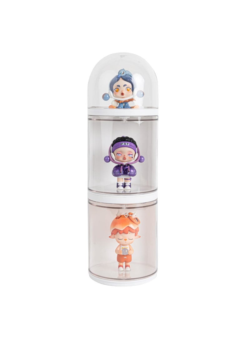 SYOSI Clear Figures Display Case, Wall-Mounted Display Box, Stackable Figures Blind Box Showcase, Dustproof Doll Display Stand for Pop Mart Lego Collectibles Action Figures Building Blocks - 3Layer - Image 1