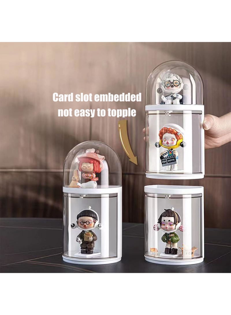 SYOSI Clear Figures Display Case, Wall-Mounted Display Box, Stackable Figures Blind Box Showcase, Dustproof Doll Display Stand for Pop Mart Lego Collectibles Action Figures Building Blocks - 3Layer - Image 3