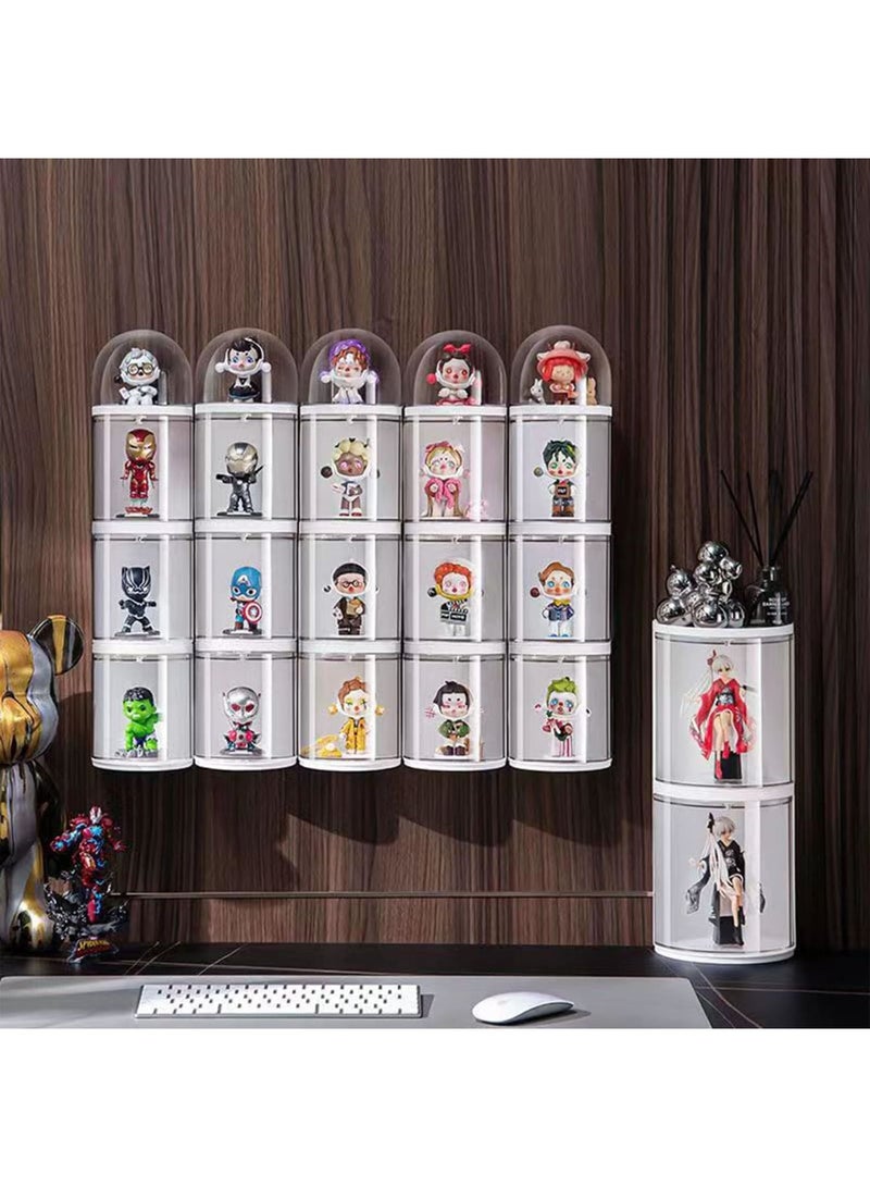 SYOSI Clear Figures Display Case, Wall-Mounted Display Box, Stackable Figures Blind Box Showcase, Dustproof Doll Display Stand for Pop Mart Lego Collectibles Action Figures Building Blocks - 3Layer - Image 5