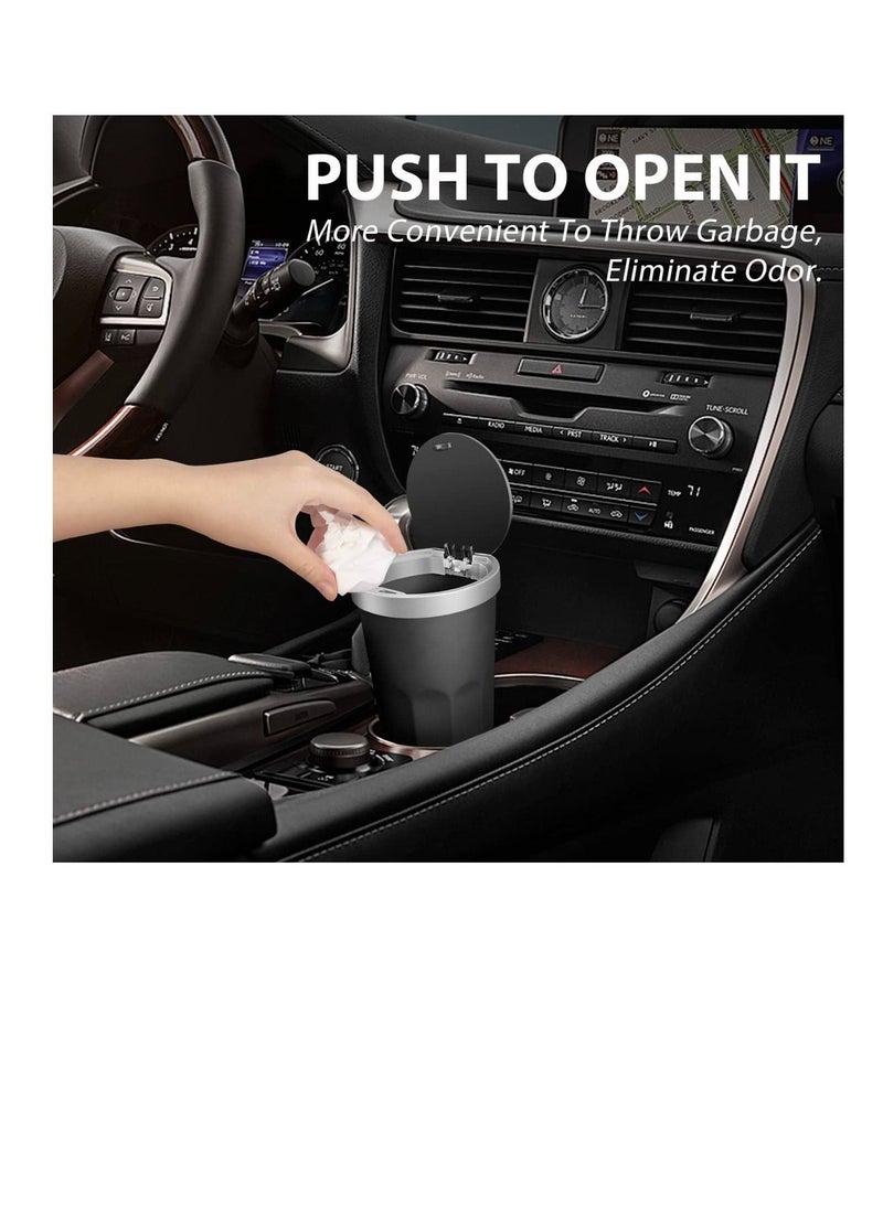 Excefore Car Trash Can with Lid, Vehicle Interior Garbage, Leakproof Vehicle Trash Bin, Van Waste Holder, Used in Car Home Office (Black)  - Image 2