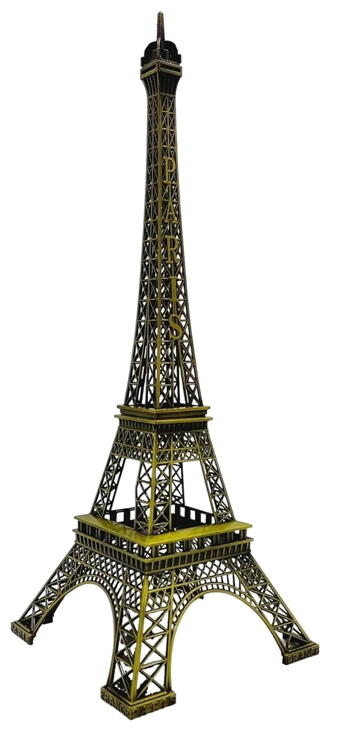 ART FLAUNTS Metal Eiffel Tower Antique Vintage Statue for Room Office Decorative Showpeice for Home Desk Decor Table Stand Holder - Image 1