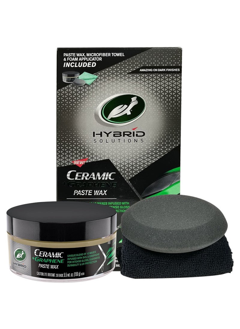 TURTLE Hybrid Solutions Ceramic Plus Graphene Paste Wax Kit by Turtle Wax – 156gm with Foam Applicator and Towel  - Image 2