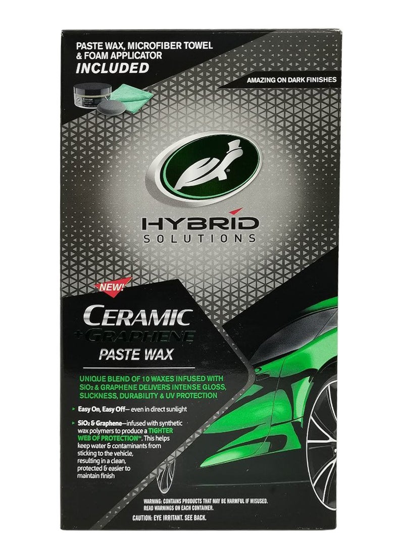 TURTLE Hybrid Solutions Ceramic Plus Graphene Paste Wax Kit by Turtle Wax – 156gm with Foam Applicator and Towel  - Image 3