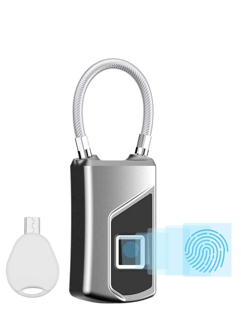 Fingerprint lock with Key Backup, Smart keyless Waterproof Fingerprint Padlock Ideal for Gym, Door, Luggage, Suitcase, Backpack, Bike, Office - Image 1