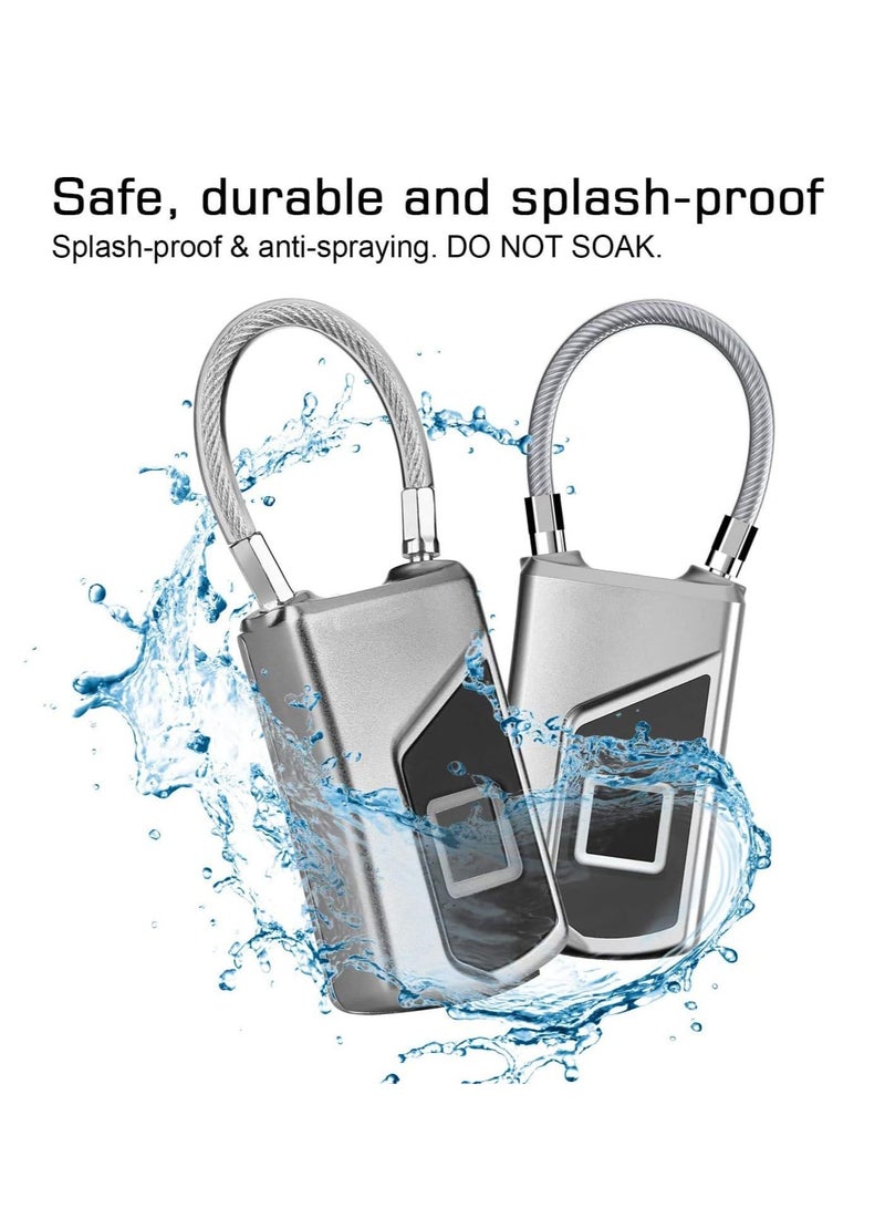Fingerprint lock with Key Backup, Smart keyless Waterproof Fingerprint Padlock Ideal for Gym, Door, Luggage, Suitcase, Backpack, Bike, Office - Image 4