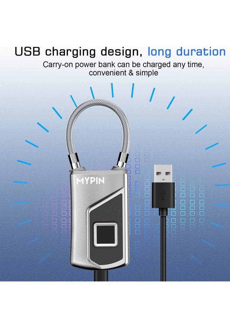 Fingerprint lock with Key Backup, Smart keyless Waterproof Fingerprint Padlock Ideal for Gym, Door, Luggage, Suitcase, Backpack, Bike, Office - Image 5