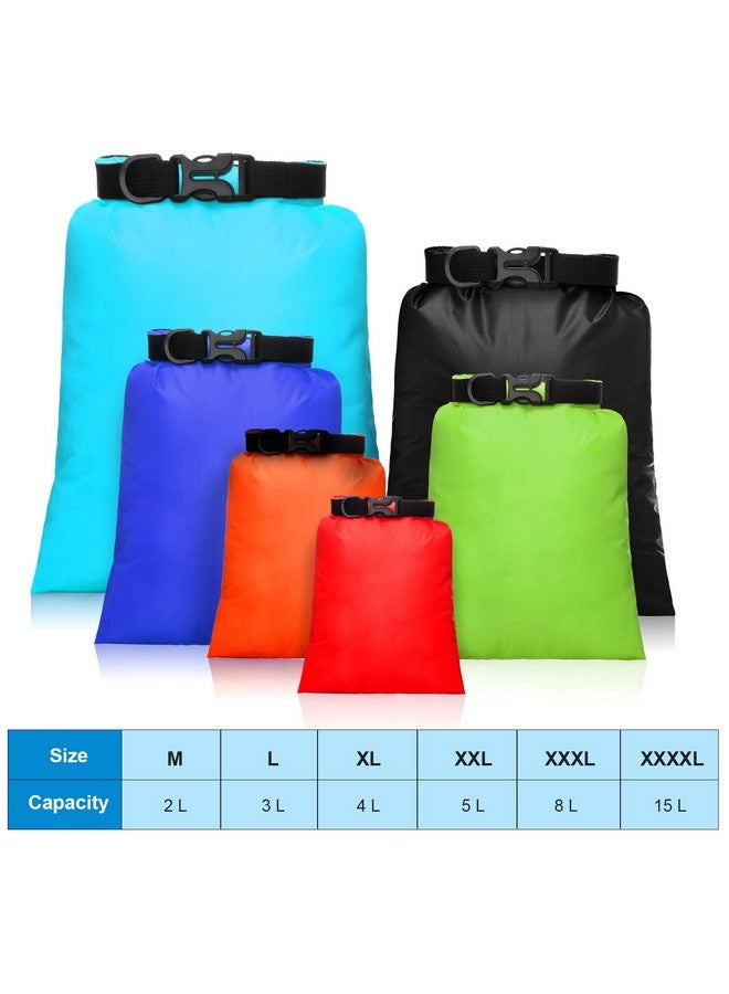 Shappy Waterproof Dry Bag Set 15 L+ 8 L +5 L+4 L+3 L+ 2 L Lightweight Sacks And Long Adjustable Shoulder Strap For Kayaking, Rafting, Boating, Hiking, Camping (Colorful, 6 Pcs) - Image 3