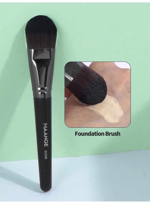 Foundation Brush, Makeup Brush, Tongue-Shape Concealer Contour Brush, Dense Synthetic Bristles Brush for Base Makeup with Liquid Cream Powder