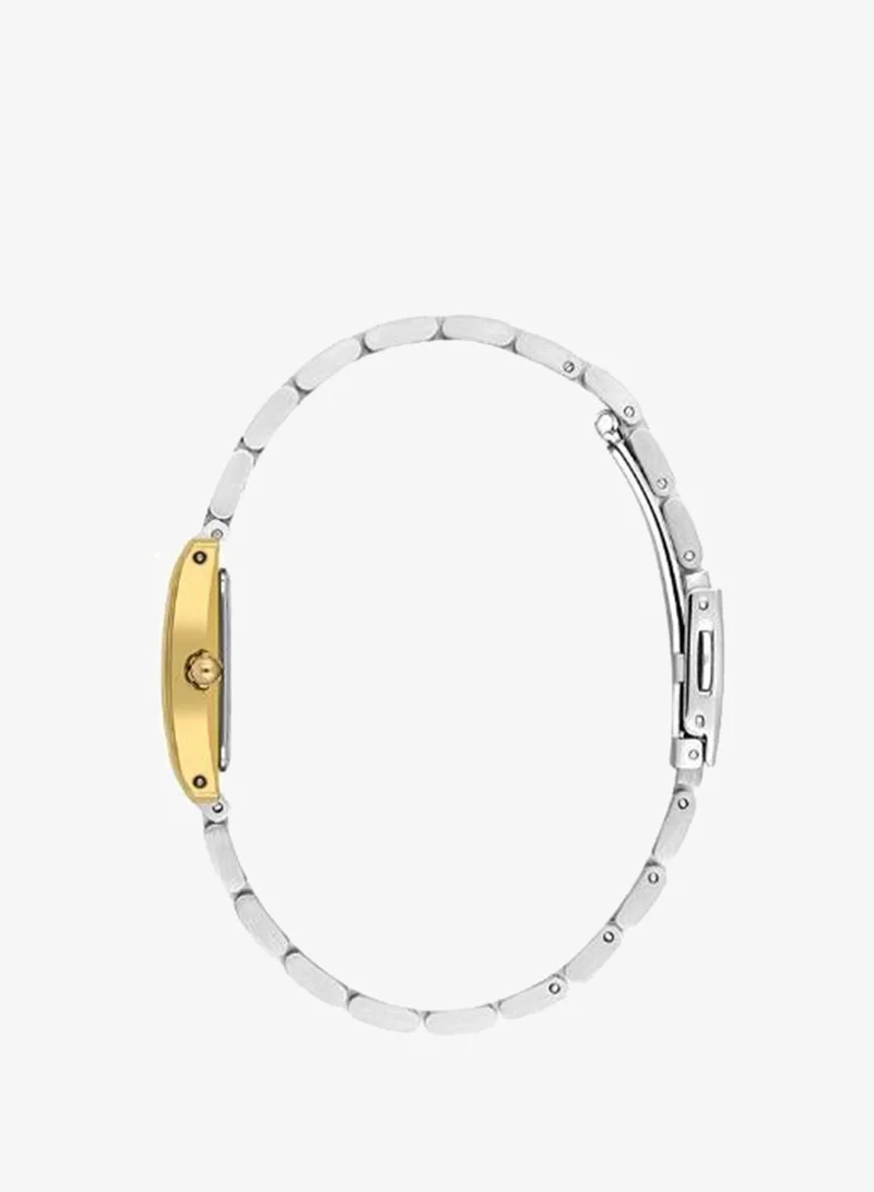 DANIEL KLEIN Women's Stainless Steel Gold Alloy Case Analog Dark Green Square Sunray Dial Japanese Quartz Premium 30 Meters Water Resistant