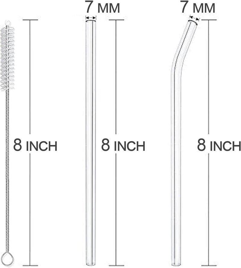 Glass Straw with straw cleaning brush | 4 glass straws transparent & 1 cleaner | Clear Reusable straw glass, elegant alternate to stainless steel straws for drinking juice, smoothi - Image 5