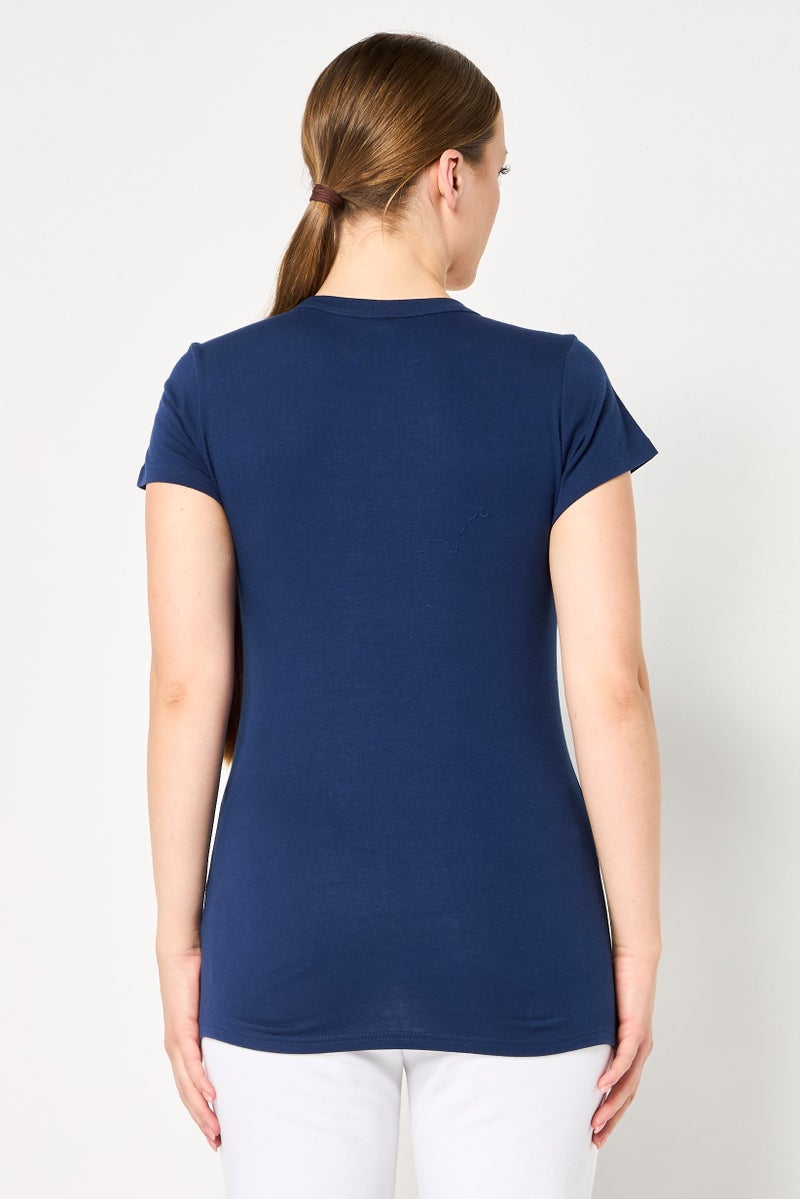 G-Star RAW Women Crew Neck Short Sleeve Graphic Print T-Shirt, Navy Blue - Image 4