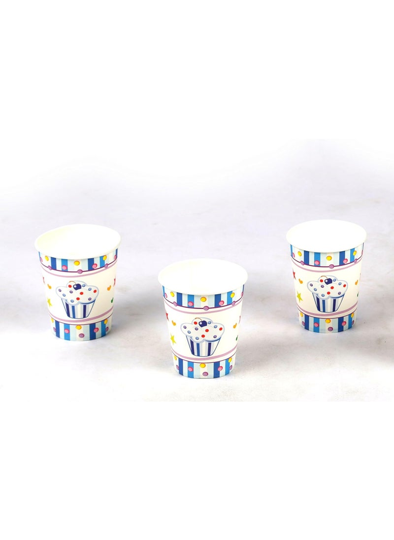 Funcart Funcart Sweet Treat Cupcake Blue Theme 9oz Paper Cup 6 pcsPack 