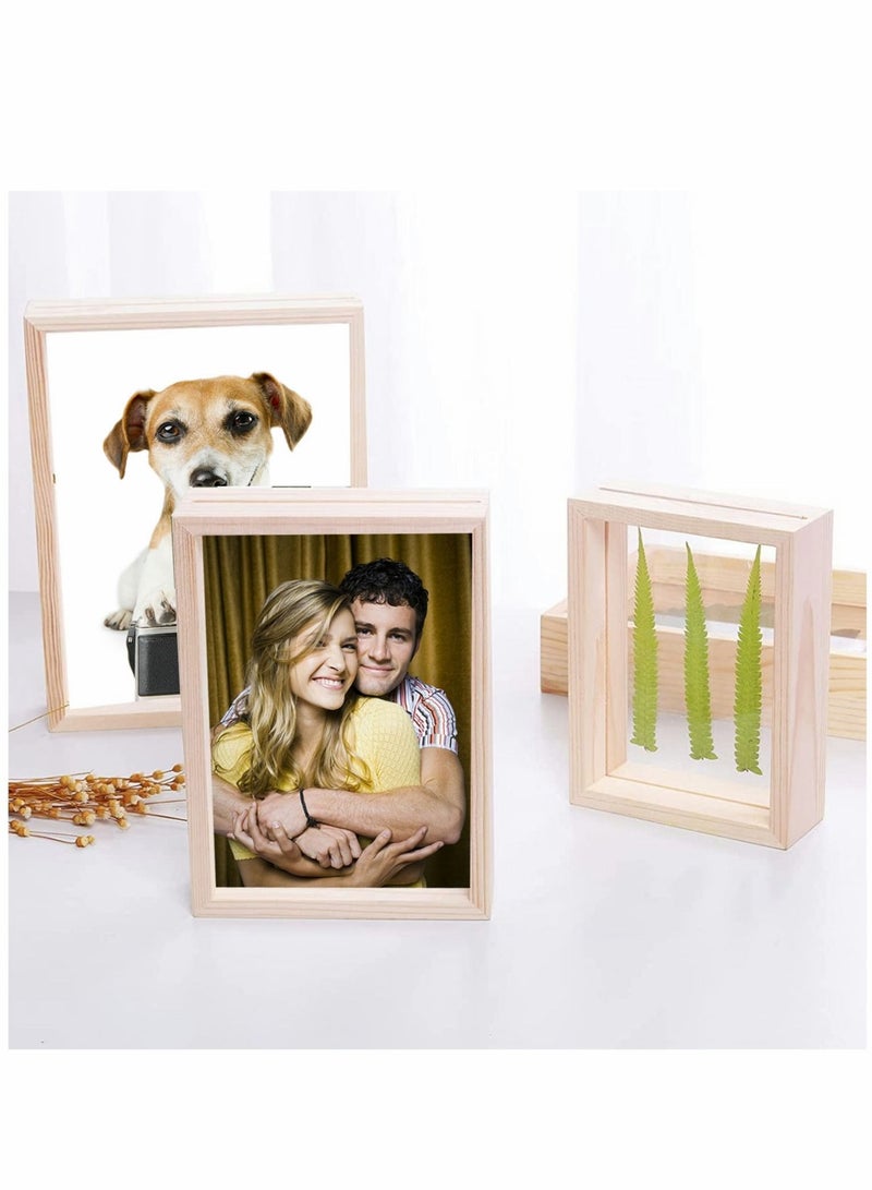 Captaintech 4.5x6.5 Inch Picture Frames, Wooden Photo Frames Bulk, Double Side Pressed Flower Plant Specimen Herbarium Clip for Tabletop Display Decoration, 2 Pack - Image 2
