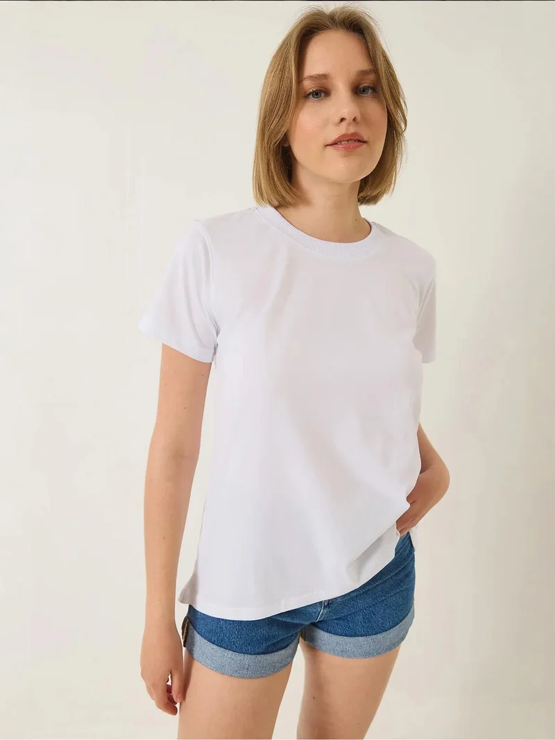 Bianco Lucci LUCCI Comfort Fit Crew Neck T-Shirt