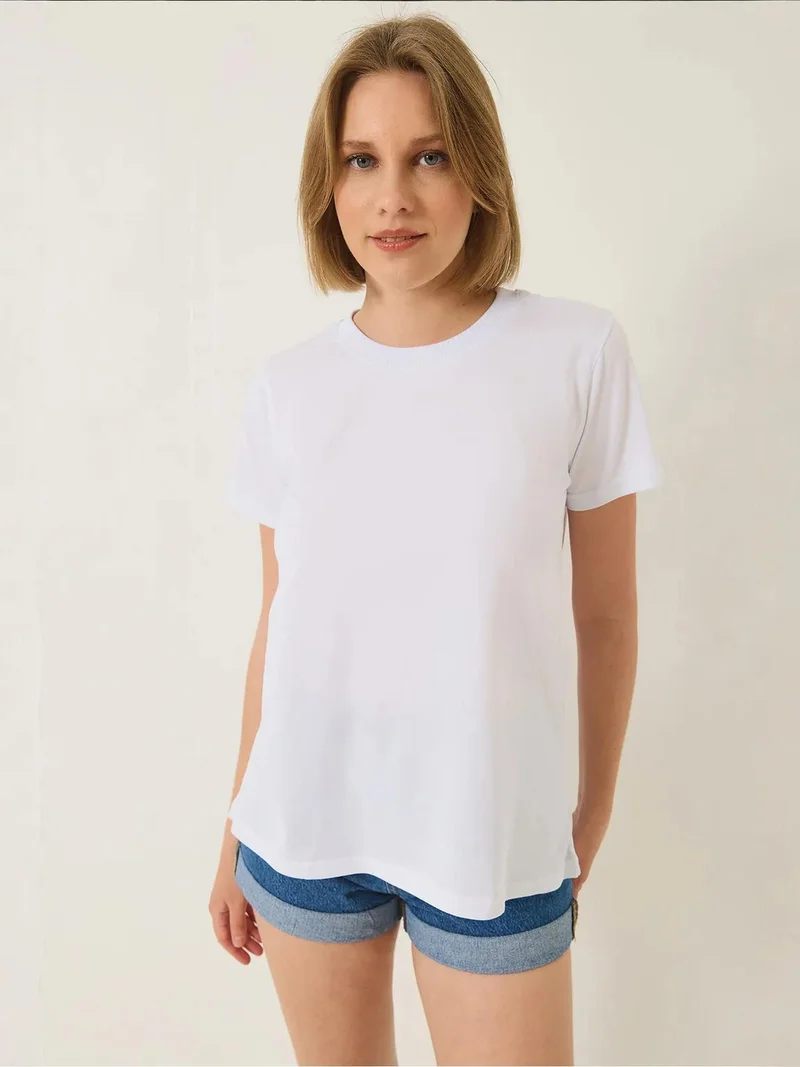 Bianco Lucci LUCCI Comfort Fit Crew Neck T-Shirt