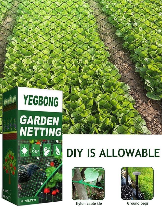 HomarKet Bird Netting for Garden Protect Vegetable Plants and Fruit Trees trellis patio Netting for Birds pets poultry Animals Extra-Large 13.1ftX32.8ft Black - Image 2